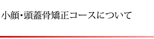小顔・頭蓋骨矯正コースについて