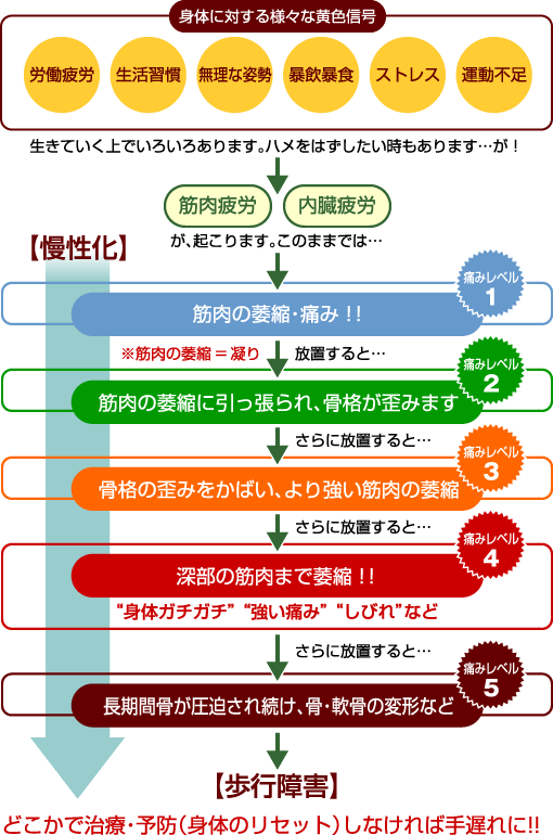 身体に対する様々な黄色信号